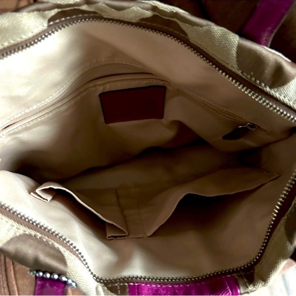 Coach Stylish Pink and Brown Tote Bag EUC - Picture 3 of 6